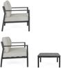 4er Garten-Set Risuri - Aluminium Anthrazit & Polyester-Stoff Grau Bild 4