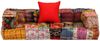 2-Sitzer Modularer Pouf mit Armlehnen, Patchwork Stoff Bild 2