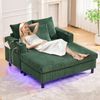 Relaxsessel mit Sitzfläche 128x134x43 cm, Emerald, Cord, LED-Mehrfarbenlicht, USB-Anschluss und Getränkehalter Bild 4