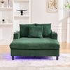 Relaxsessel mit Sitzfläche 128x134x43 cm, Emerald, Cord, LED-Mehrfarbenlicht, USB-Anschluss und Getränkehalter Bild 3