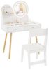 COSTWAY Schminktisch, Kinder Schminktisch mit LED-Beleuchtung, Holz Bild 4