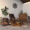 Ledersessel MARA mit Hocker - Mahagoni Braun 93x93x60cm | Relaxsessel mit Fußablage Bild 2