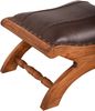 Ledersessel MARA mit Hocker - Mahagoni Braun 93x93x60cm | Relaxsessel mit Fußablage Bild 5