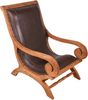 Ledersessel MARA mit Hocker - Mahagoni Braun 93x93x60cm | Relaxsessel mit Fußablage Bild 4