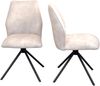 2er Set moderne Drehstühle – Samtlook Beige, mit Metallgestell & Drehfunktion Bild 4