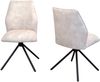 2er Set moderne Drehstühle – Samtlook Beige, mit Metallgestell & Drehfunktion Bild 2