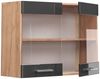 Vicco Küchenschrank Küchenzeile R-Line, Anthrazit Hochglanz, Hängeglasschrank 80 cm Bild 4