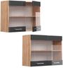 Vicco Küchenschrank Küchenzeile R-Line, Anthrazit Hochglanz, Hängeglasschrank 80 cm Bild 5
