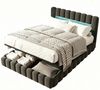 Gdood Polsterbett Stauraumbett Doppelbett LED (Type-C + USB, Hydraulisch hebbarer Stauraum), Mit Bettkasten, LED-Beleuchtung, USB-Anschluss, 180x200 cm Bild 4