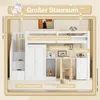 Hochbett mit Schrank, Treppe, Schreibtisch, Rausfallschutz, Lattenrost und Kleiderschrank, 90x200 cm, Einzelbett, Kiefer Bild 3