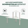 Glas-Eckregal, Küchenregal mit Glasplatten und Edelstahlfüßen, weiß Bild 3