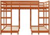 vidaXL Dreifach Etagenbettrahmen Wachsbraun 140 x 200 cm 3414566 Bild 3