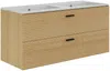 Vente-unique - SARONE Waschbeckenmöbel Holz, Platte Beige - B 46 cm x H 55 cm x L 120 cm Bild 3