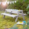 roba Kindersitzgarnitur 'Outdoor+' - inkl. Spielwannen & Sitzkissen - wetterfestes Massivholz - Grau Bild 2