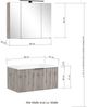 Waschtisch-Set >Nizza< (2-tlg.) in Wotaneiche, schwarz - 80x200x47cm (BxHxT) Bild 2