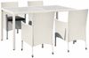 vidaXL 5-tlg. Garten-Essgruppe mit Auflagen Poly Rattan Weiß 3094897 Bild 2