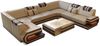 Sofa Dreams Wohnlandschaft Sofa Ledercouch Leder Ragusa U Form Ledersofa, Couch, mit LED, Designersofa Bild 1