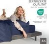 Bettwaesche-mit-Stil Mako-Satin Spannbettlaken dunkelblau 270x200cm Bild 4