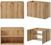 Doppelwaschtisch Skelbolu 160x60x40 cm mit 2 Türen und 2 Schubladen Eiche [en. casa] Bild 3