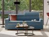 Schlafsofa 2-Sitzer Stoff VIZIR - Blau - Liegefläche: 120 cm - Matratzenhöhe: 18 cm mit Memory Schaum Bild 2