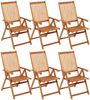vidaXL Klappbare Gartenstühle 6 Stk. mit Auflagen Massivholz Akazie 3064125 Bild 2
