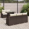 vidaXL Garten-Sofa-Set mit Kissen 6 pcs Braun und Creme Poly-Rattan 3348914 Bild 3