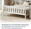 Home Collective Holzbett Einzelbett Doppelbett Bettgestell mit Lattenrost & Kopfteil Kiefer (Größe: 90×200, 120×200, 140×200, 160×200), Massivholzbett mit Lattenrost & Kopfteil Weiß Bild 3