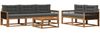 vidaXL Outdoor-Sofagarnitur mit Kissen 6 pcs Natur und Anthrazit 3382345 Bild 2