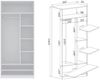 Marmex Möbel Tres Set-A/N (B) Offener Modulschrank, Schrankset mit Aufsätzen, Ankleidezimmer Möbel, für Kleidung und Schuhe, laminierte Spanplatte, weiß 190 x 246 x 51 cm Bild 5