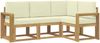 vidaXL Outdoor-Sofagarnitur mit Kissen 4 pcs Weiß und Creme 3387564 Bild 2