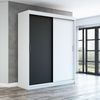 Schwebetürenschrank PAX 2-türig Schrank 180 cm (mit Spiegel) Farbe: Weiß , schwarz Bild 2
