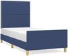 vidaXL Bettgestell ohne Matratze Blau 100x200 cm Stoff 3124958 Bild 2