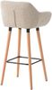 Barhocker 2er Set mit Lehne Creme VILO - Stoffbezug, 99x55x46cm Barhocker mit Lehne Tresenhocker Barstuhl Küchenhocker Thekenhocker hoher Stuhl Bild 3