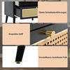 Merax Highboard mit Rattantüren und einer Schublade, Sideboard Landhausstil mit Metallgriffe,Kommode,B/H/T:60/110,5/40cm Bild 3