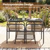 3-teiliges Garten-Lounge-Set aus Rattan platzsparendes Outdoor-Ess-Set mit Kissen rechteckiger Gartentisch Weiß Bild 3