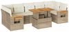 vidaXL 8-tlg. Garten-Sofagarnitur mit Kissen Beige Poly Rattan Akazie 3327572 Bild 2