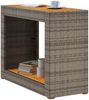Gartentisch, Beistelltisch, Balkontisch mit Holzplatte Grau Poly Rattan Bild 4