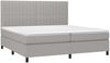 Boxspringbett mit Matratze & LED Stoff Hellgrau 200x200 cm, Härtegrad: H2 [3135061] Bild 3