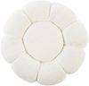Pouf Florel aus Boucle-Stoff, Weiß, 65 x 65 x 35 cm Bild 2