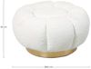 Pouf Florel aus Boucle-Stoff, Weiß, 65 x 65 x 35 cm Bild 3