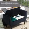 Sitzbank 107 x 42 x 65 cm mit Stauraum – gepolstert, aus Polyester und Kautschukholz, Schwarz Bild 3