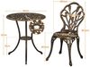 Yaheetech Balkonset mit 2 Stühlen und Ø 60 cm Tisch, Aluminiumguss, Bronze Bild 4