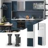Herdumbauschrank Fame-Line Dunkelblau Hochglanz 60 cm mit offenem Regal Vicco Bild 2