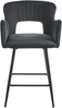 Set mit 2 Barstühlen SANILAC Samtstoff Schwarz Bild 5