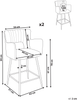 Set mit 2 Barstühlen SANILAC Samtstoff Schwarz Bild 2