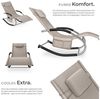 tectake Gartenliege ergonomische Sonnenliege, Belastbarkeit 120 kg, 62 x 146 x 92 cm, Balkonliege Taya, 1 St, für Außen in Beige, gepolstert, atmungsaktiv, wasserabweisend, mit Aufbewahrungstasche Bild 3