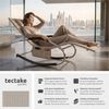 tectake Gartenliege ergonomische Sonnenliege, Belastbarkeit 120 kg, 62 x 146 x 92 cm, Balkonliege Taya, 1 St, für Außen in Beige, gepolstert, atmungsaktiv, wasserabweisend, mit Aufbewahrungstasche Bild 2