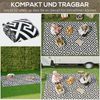 Outdoor Teppich Kunststoffteppich doppelseitiges Design wasserabweisend für Terrasse Balkon Schwarz Weiß 152 x 243 cm Bild 4