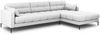 Micadoni Ecksofa Mamaia 5-Sitzer Rechts Strukturierter Stoff Neve Hellgrau schwarze Beine Bild 2