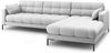 Micadoni Ecksofa Mamaia 5-Sitzer Rechts Strukturierter Stoff Neve Hellgrau schwarze Beine Bild 3